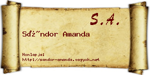 Sándor Amanda névjegykártya